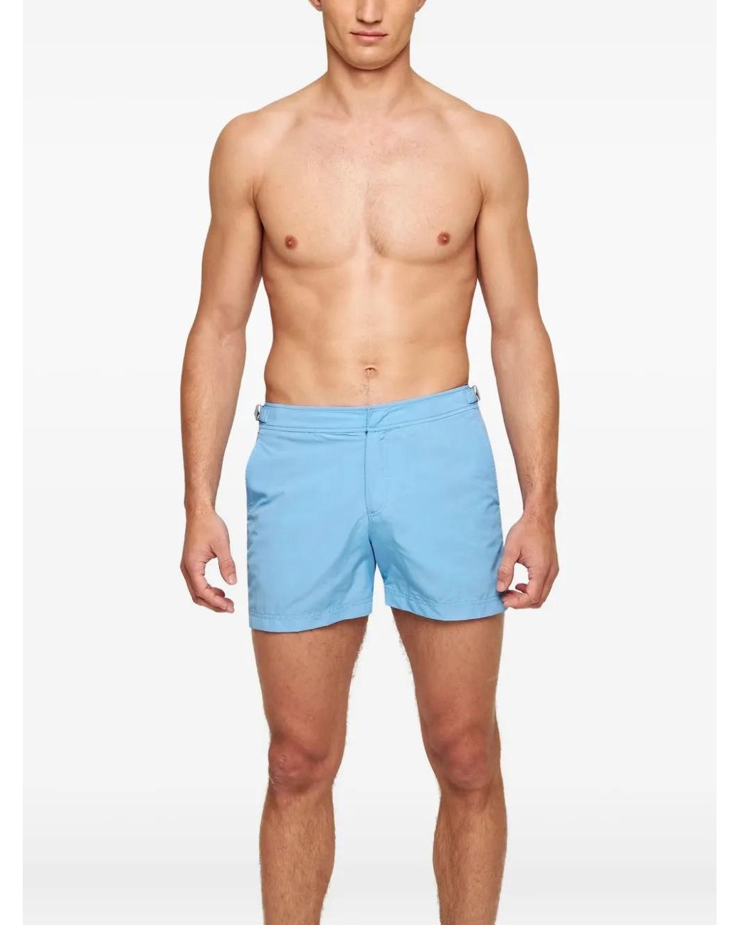 Orlebar Brown Blue Riviera Buckle-Detail Swim Shorts for men