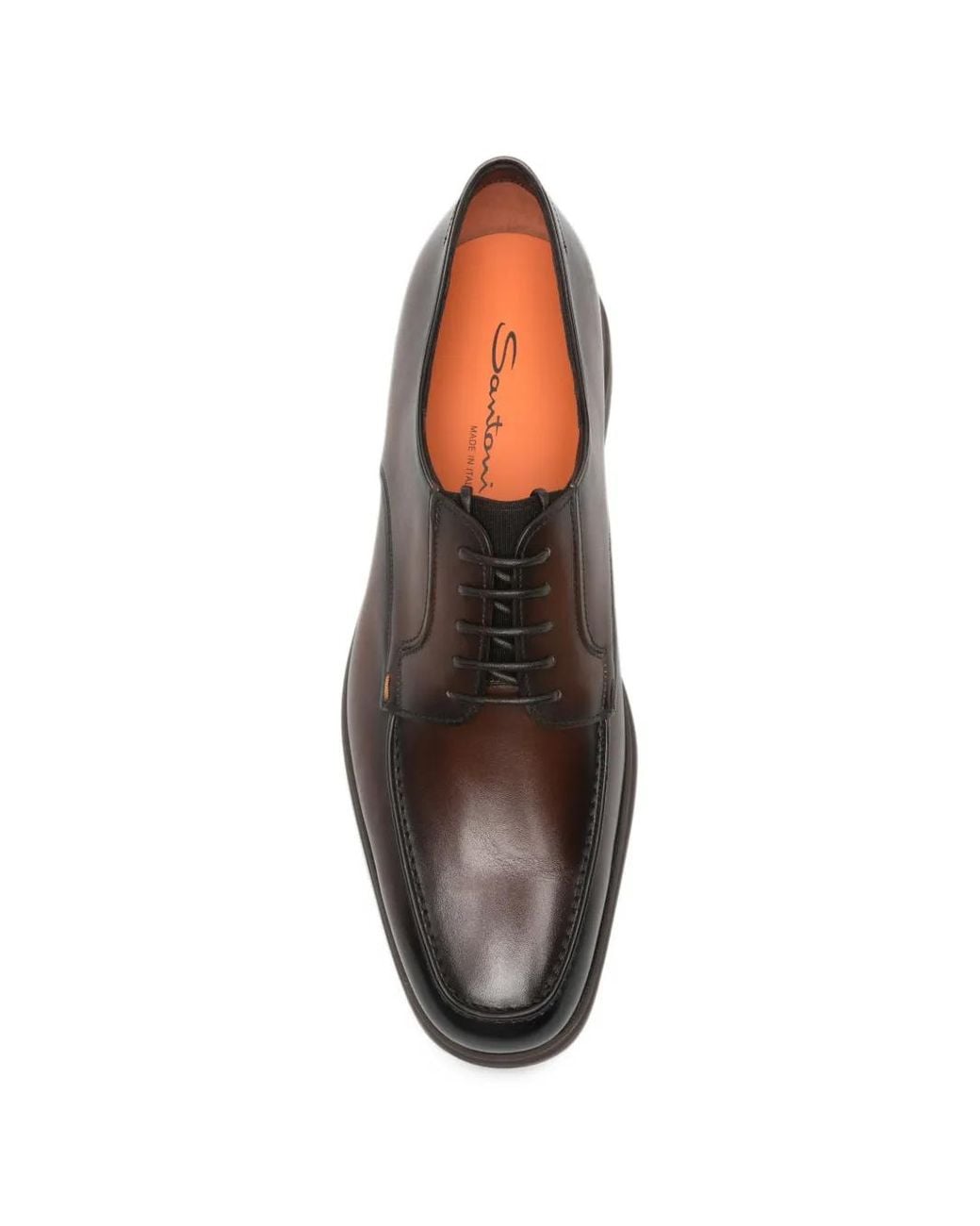 Santoni Brown Leather Derby Shoes for men