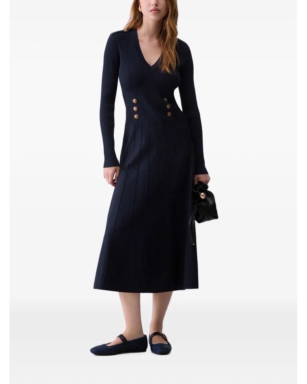 Liu Jo Blue Knit Midi Dress