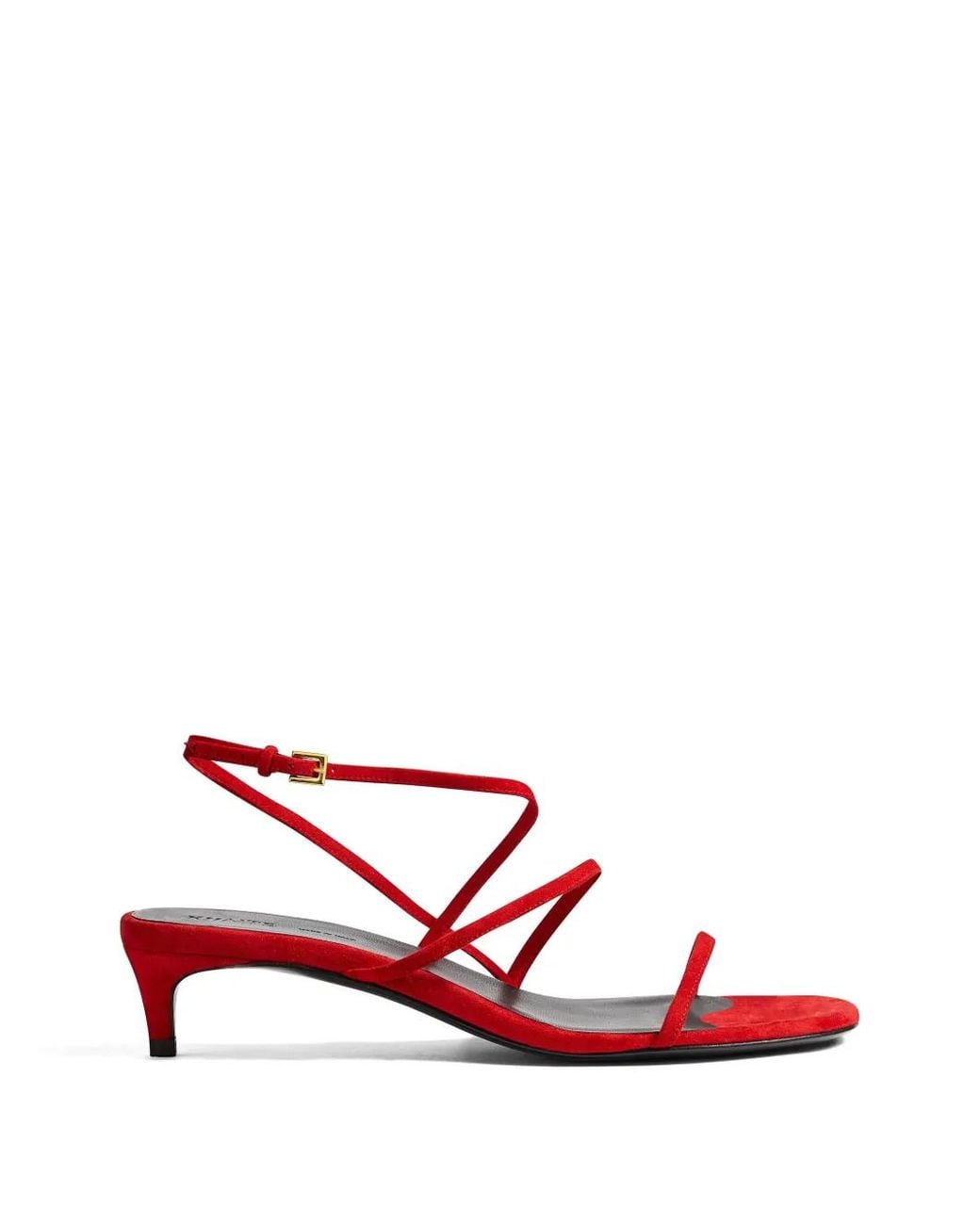 Khaite Red Loop Kitten Heel Sandals