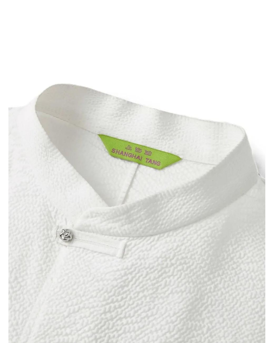 Shanghai Tang White Tang Frog-Fastening Shirt for men