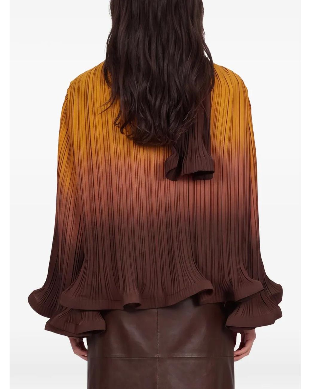 ROWEN ROSE Brown Chemise À Effet Plissé
