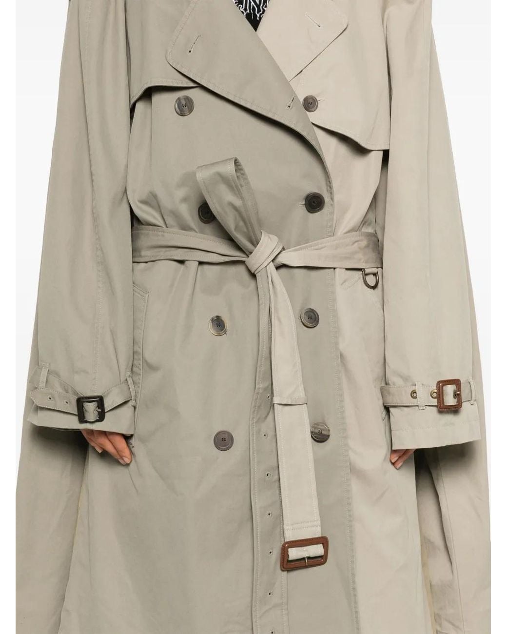 Balenciaga Natural Double Sleeve Trench Coat
