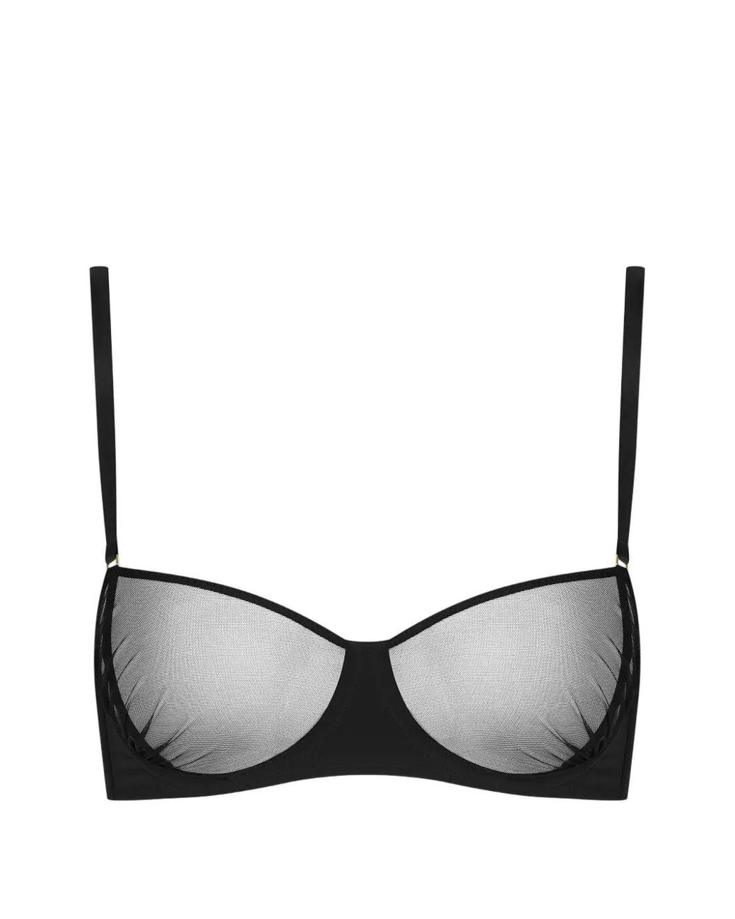 Scandale Black Nuit Fauve Mesh-Panel Bra