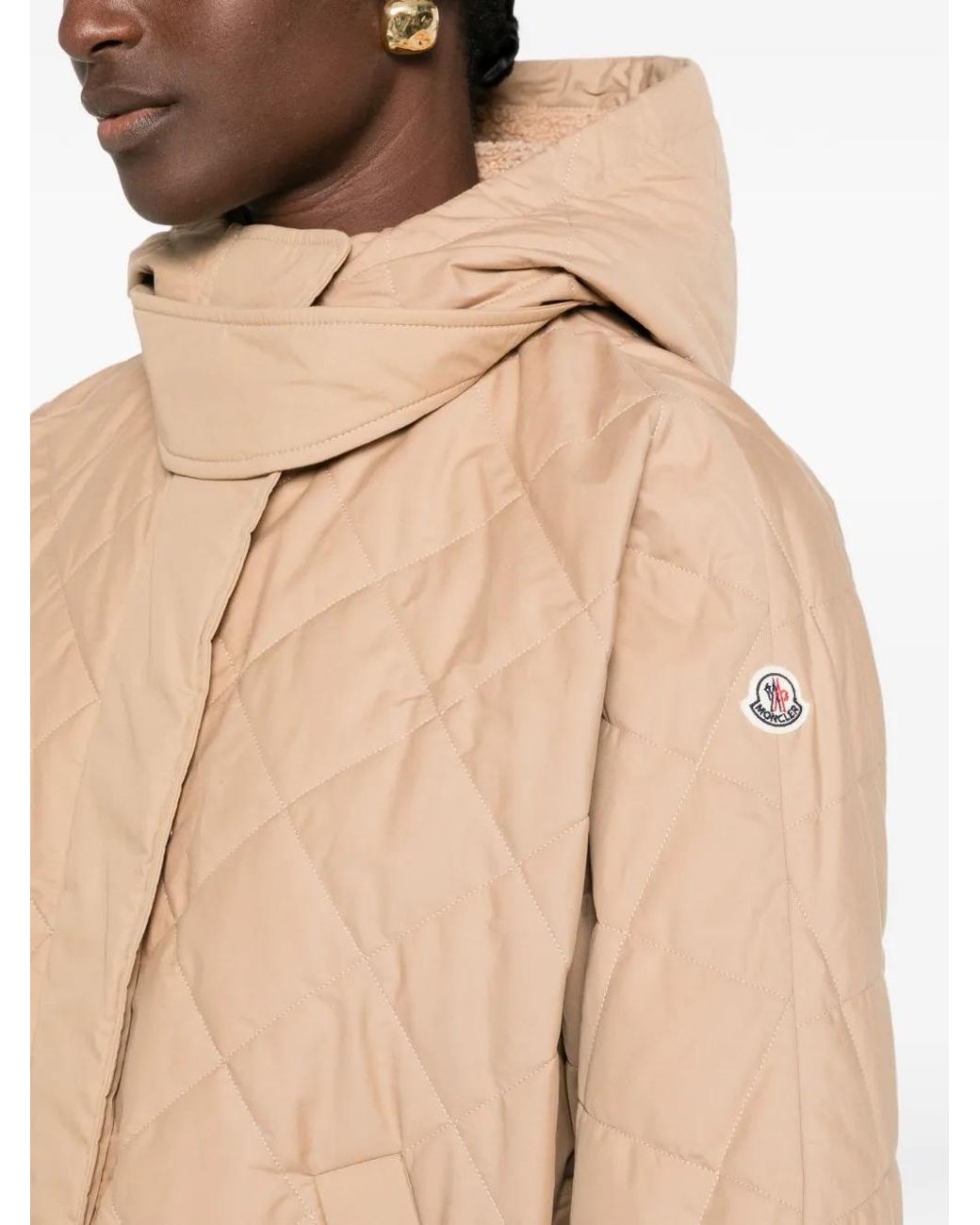 Capa Acolchada Con Capucha Moncler de color Natural