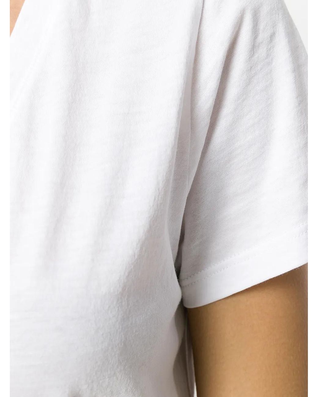 Vince White Classic V-Neck Short-Sleeved T-Shirt