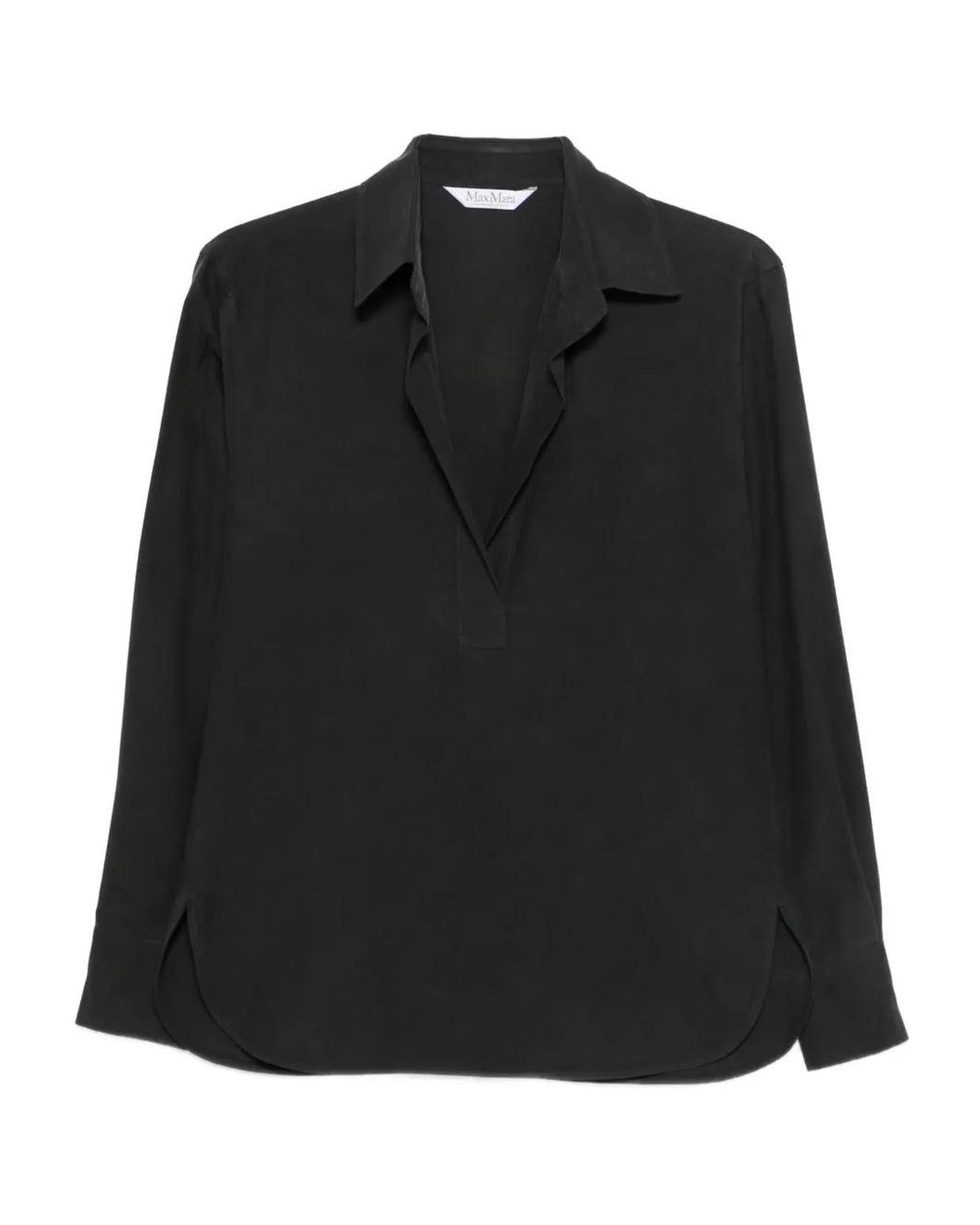 Camisa Con Solapa De Muesca Max Mara de color Black