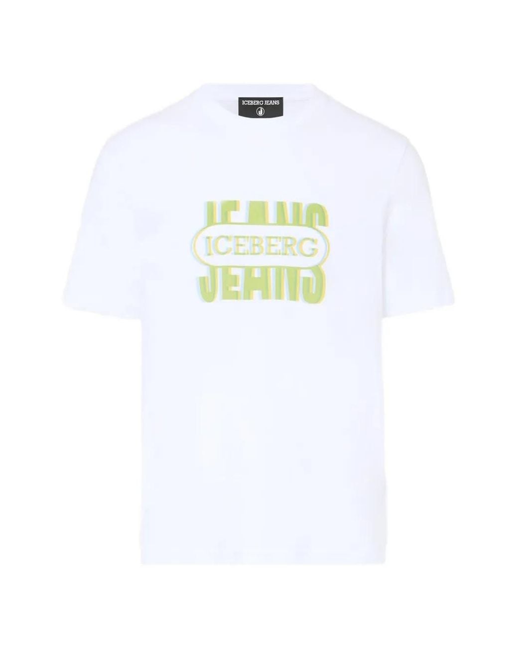 Iceberg White Logo-Print Cotton T-Shirt for men