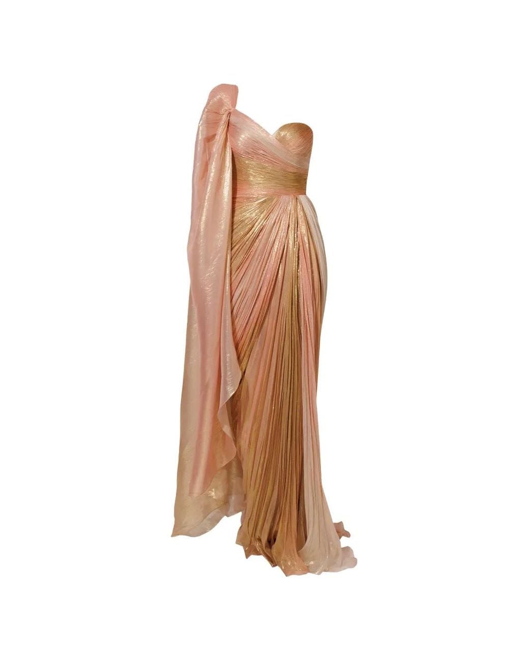IRIS SERBAN Natural Genny Lurex Maxi Dress