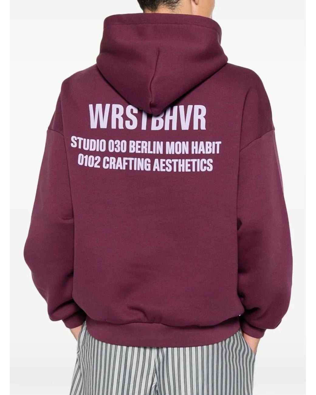 WRSTBHVR Purple Hoodie À Logo Imprimé