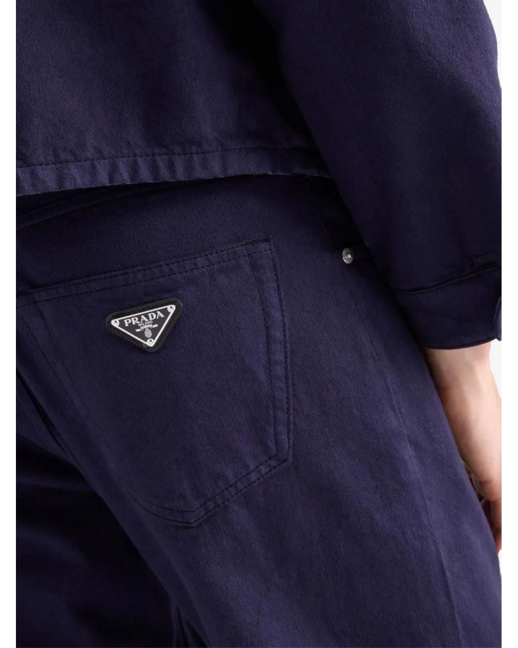 Prada Blue Logo Straight Jeans for men