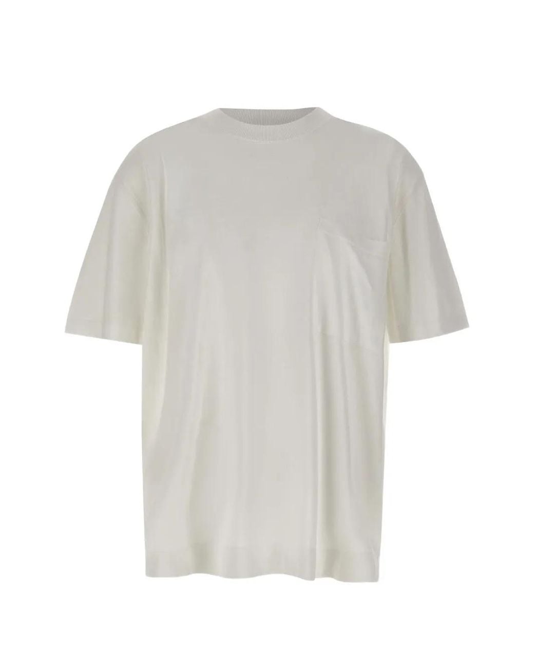 FILIPPO DE LAURENTIIS White Chest-Pocket Ribbed-Neck T-Shirt for men