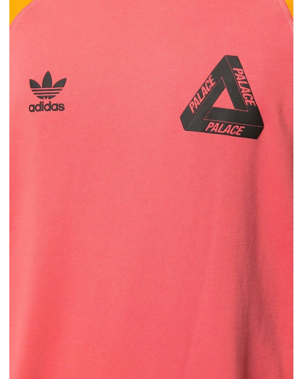 Palace X Adidas Crew Neck Sweatshirt in Pink for Men | Lyst UK