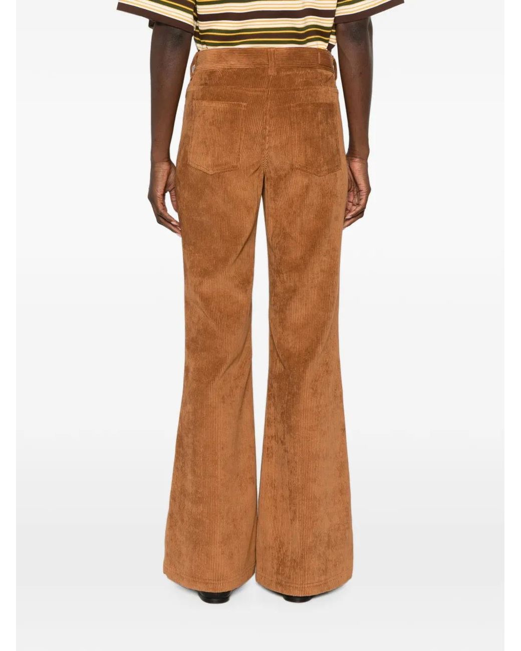 Moncler Brown Corduroy Wide Leg Trousers