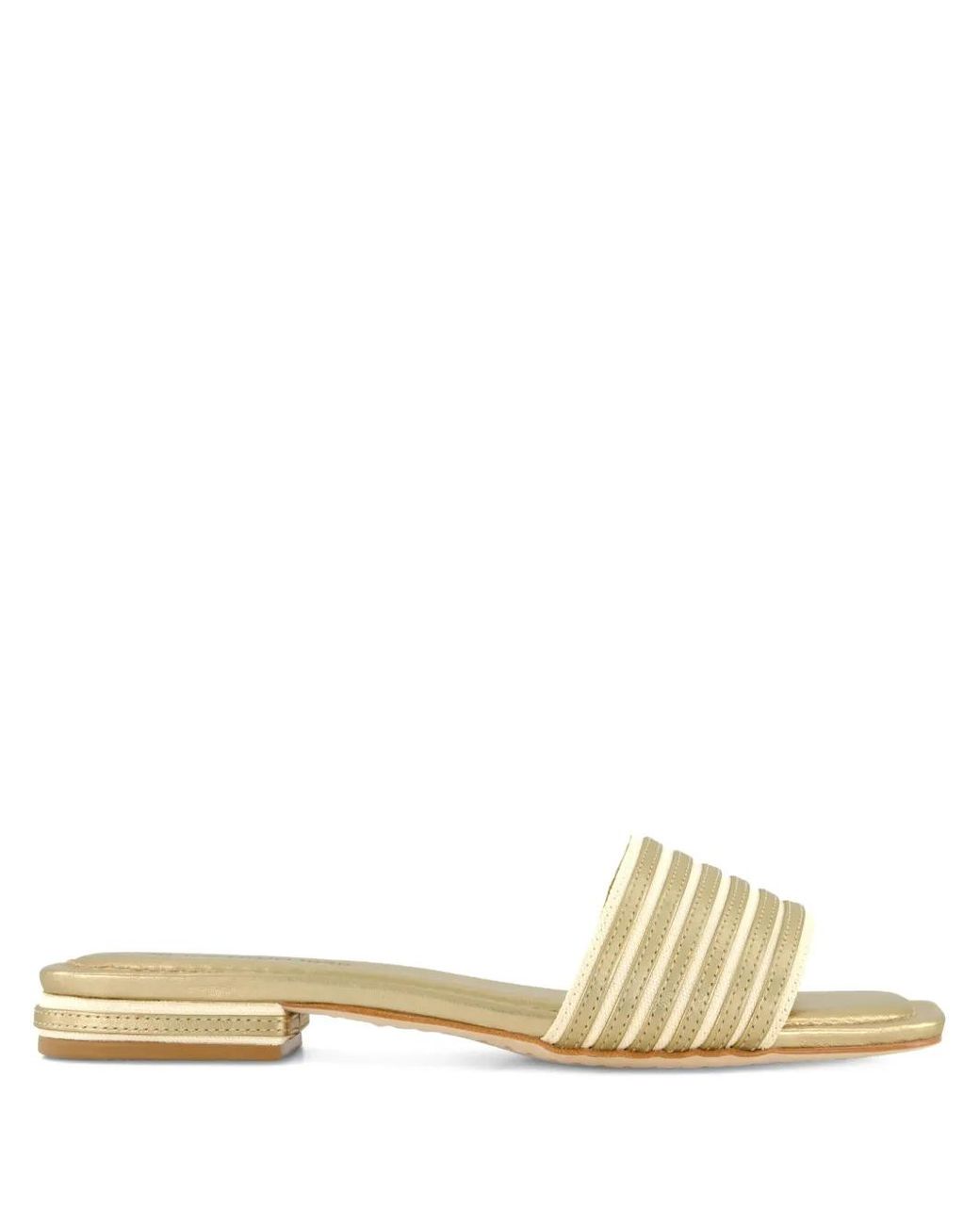 Bernardo Natural 1946 Myko Striped Metallic Sandals