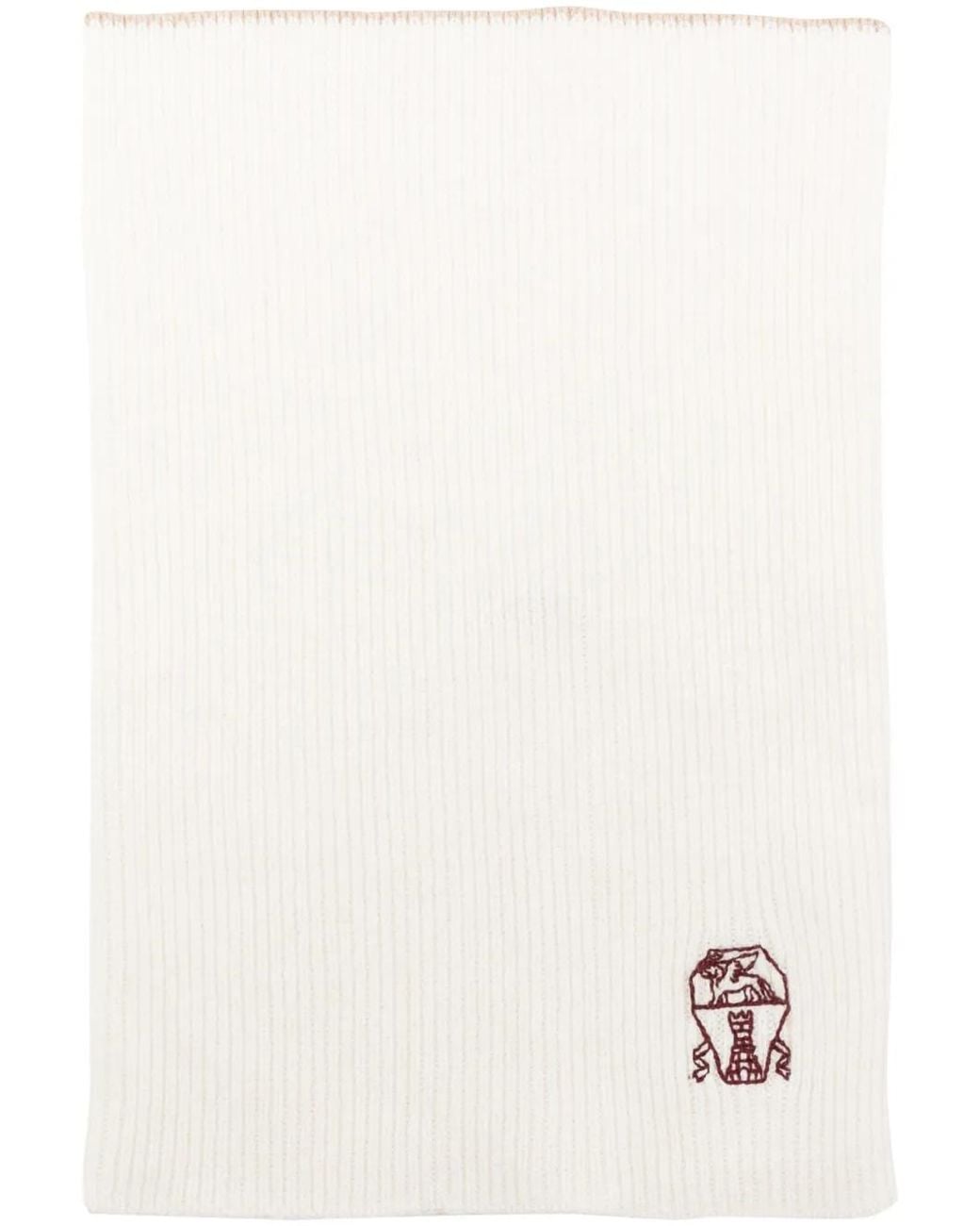 Brunello Cucinelli Natural Cashmere Rib Knit Neck Warmer for men