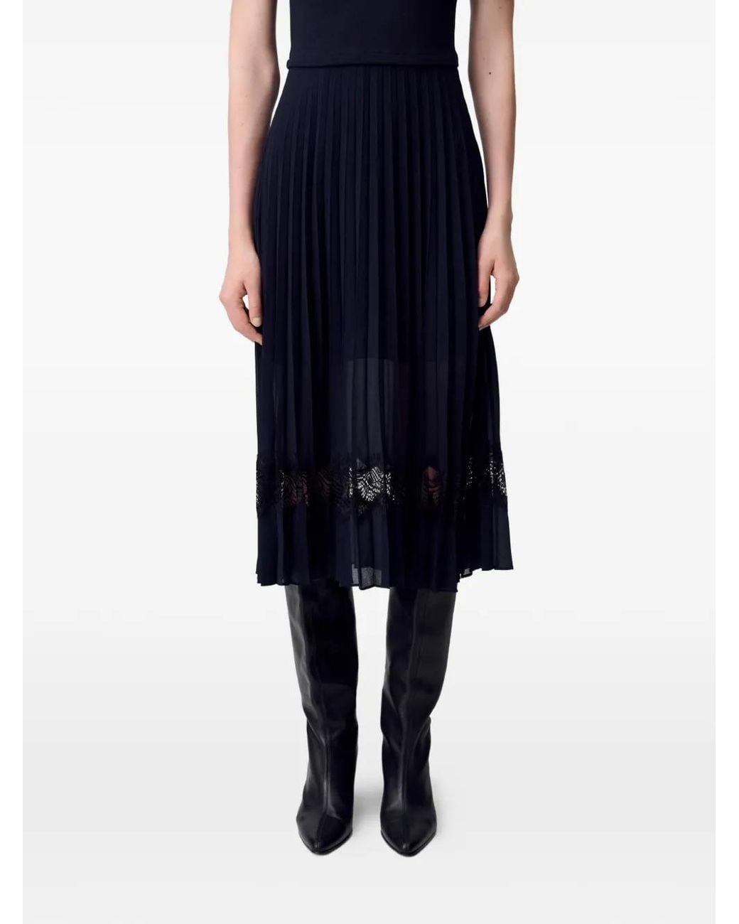 Claudie Pierlot Black Panelled Midi Dress