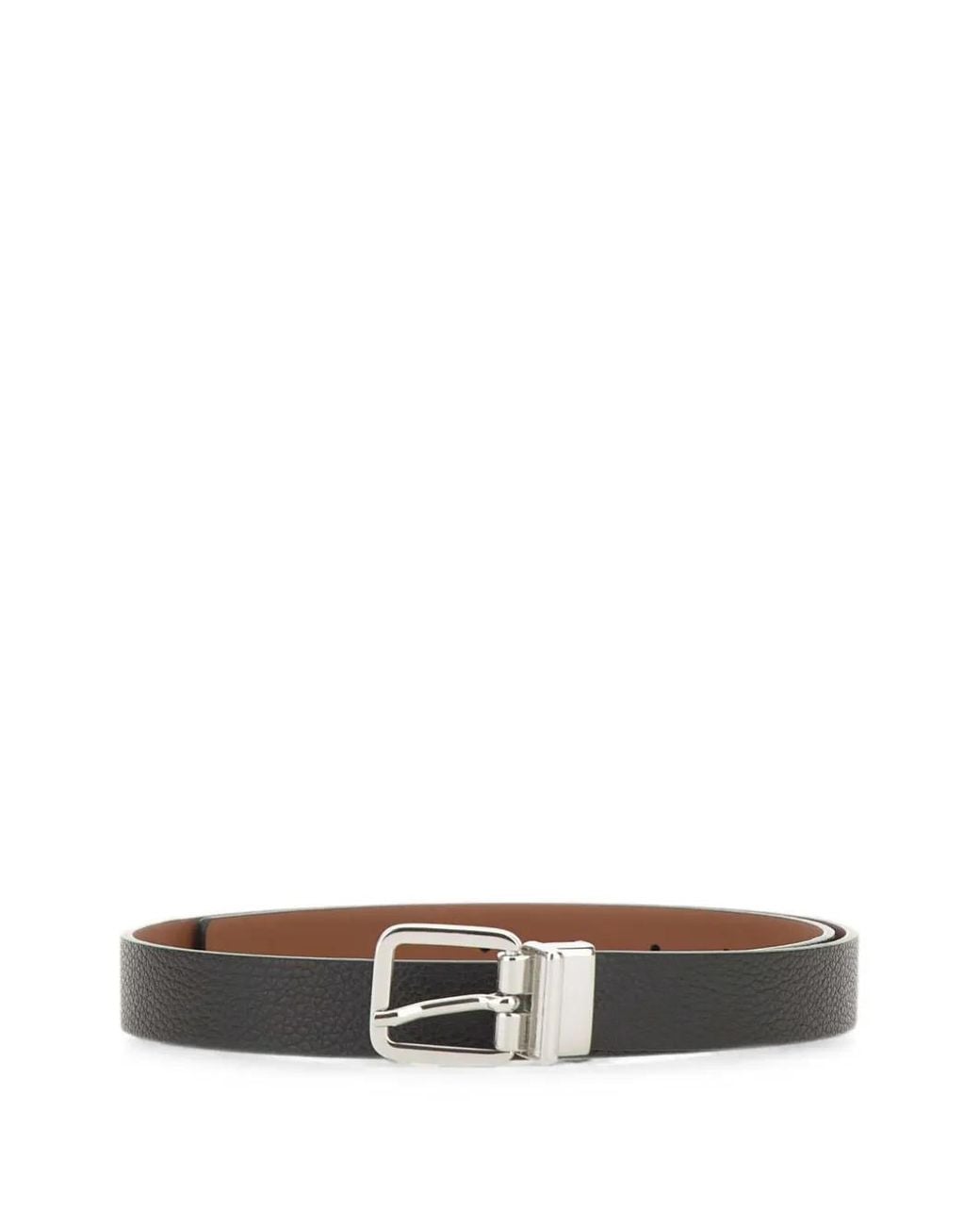 Gianni Chiarini White Reversible Grained-Leather Belt