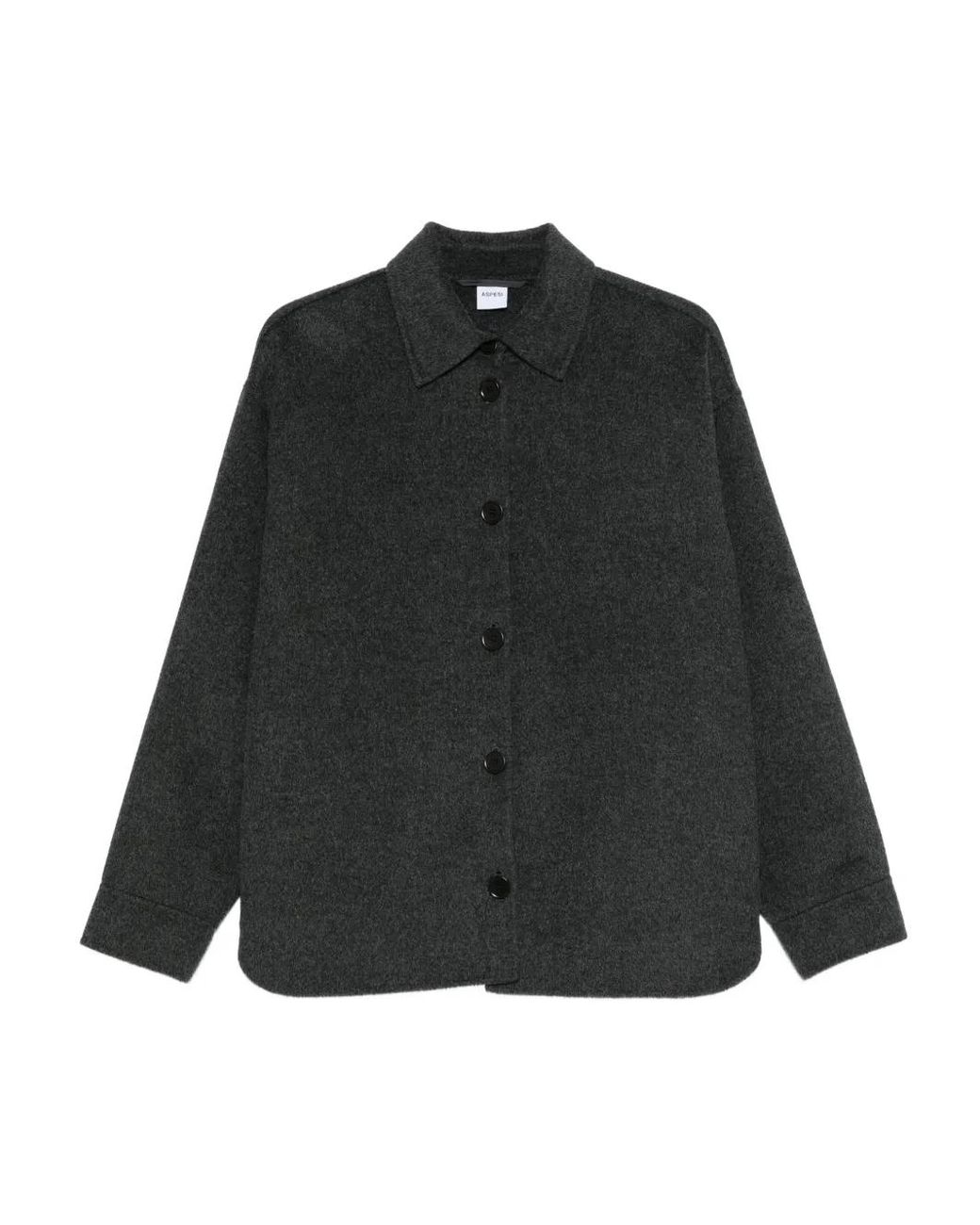 Aspesi Black Buttoned Wool Jacket