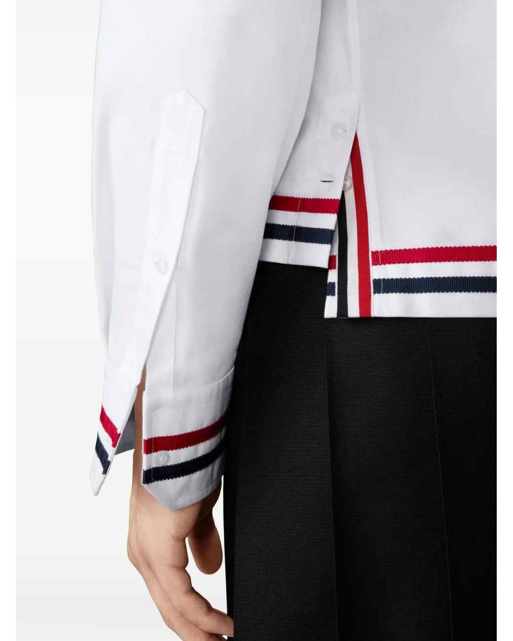 Thom Browne White Buttoned-Cuffs Shirt for men