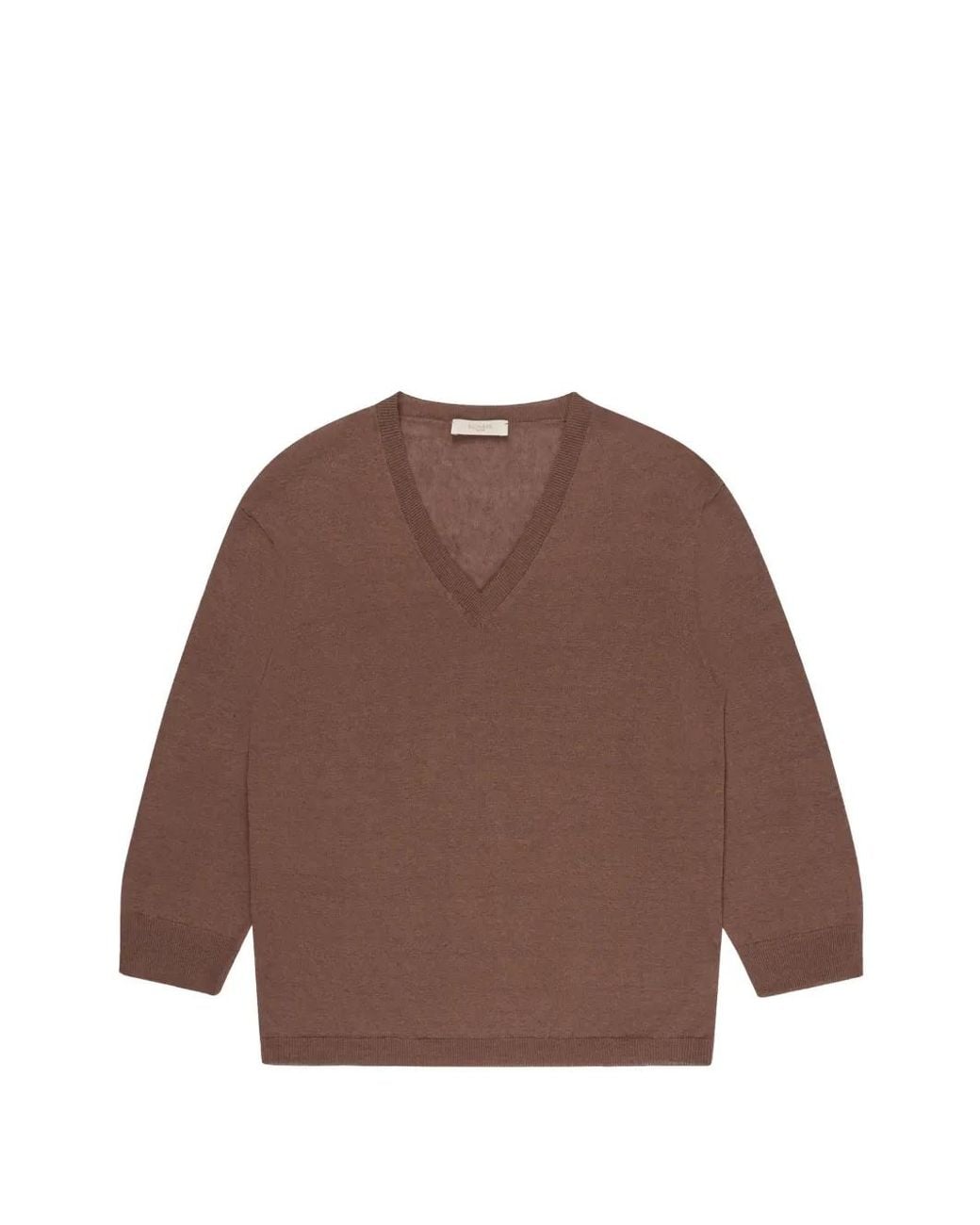 Slowear Brown V-Neck Regular-Fit T-Shirt