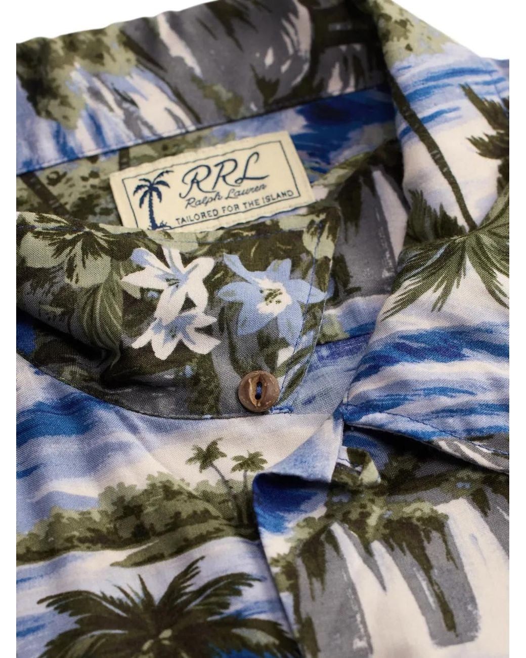 RRL Blue Short-Sleeve Printed Shirt for men
