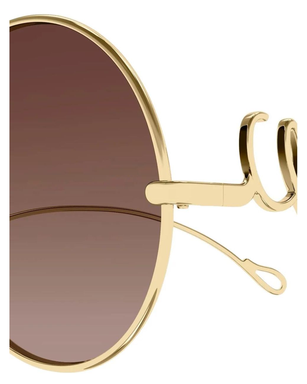 Chloé Metallic Round-Shape Log-Detail Sunglasses
