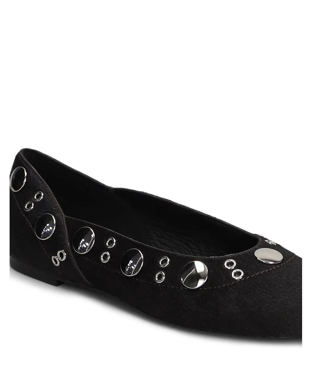Bibi Lou Black Mati Ballerinas Stud-Embellished Ballet Flats