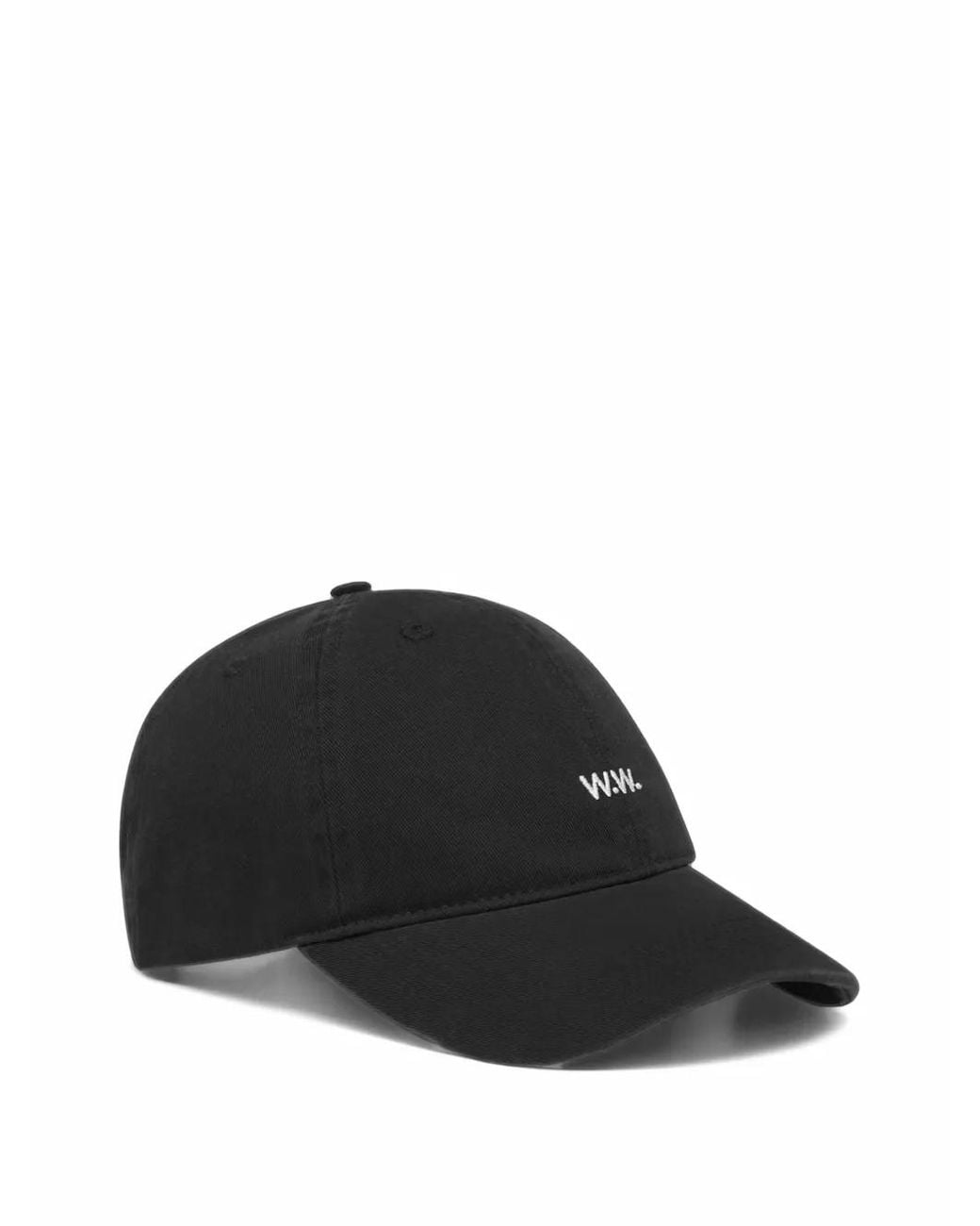 WOOD WOOD Black Embroidered-Logo Baseball Cap for men