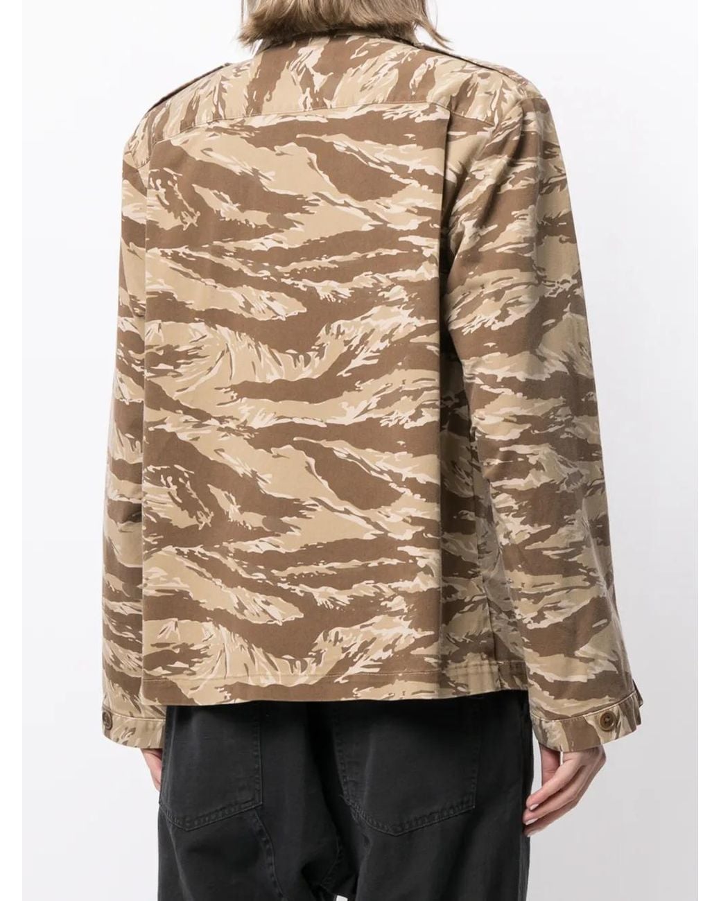 Nili Lotan Brown Camouflage Print Shirt
