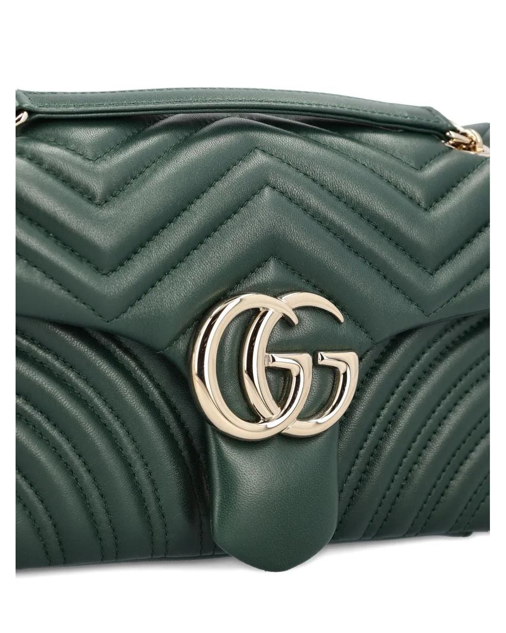 Gucci Green Medium Gg Marmont Shoulder Bag