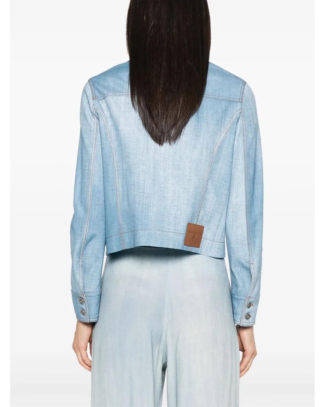 Ermanno Scervino Blue Cropped Denim Jacket