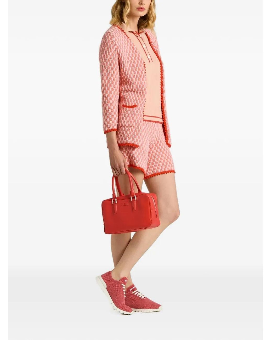 Kiton Pink Fits Knitted Sneakers