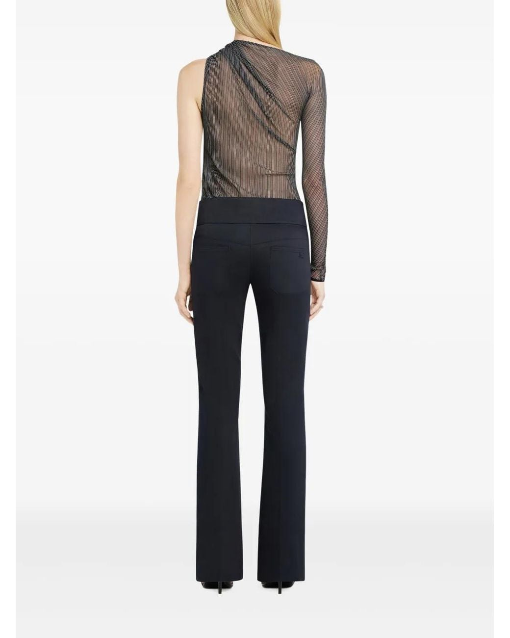 Courreges Gestreepte Mesh Top in het Gray