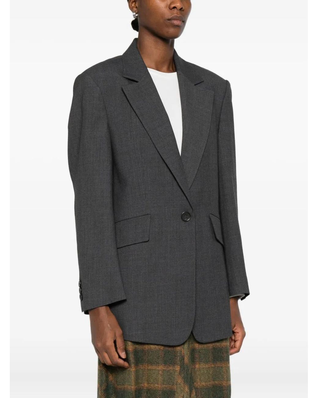 Low Classic Gray Single-Breasted Blazer