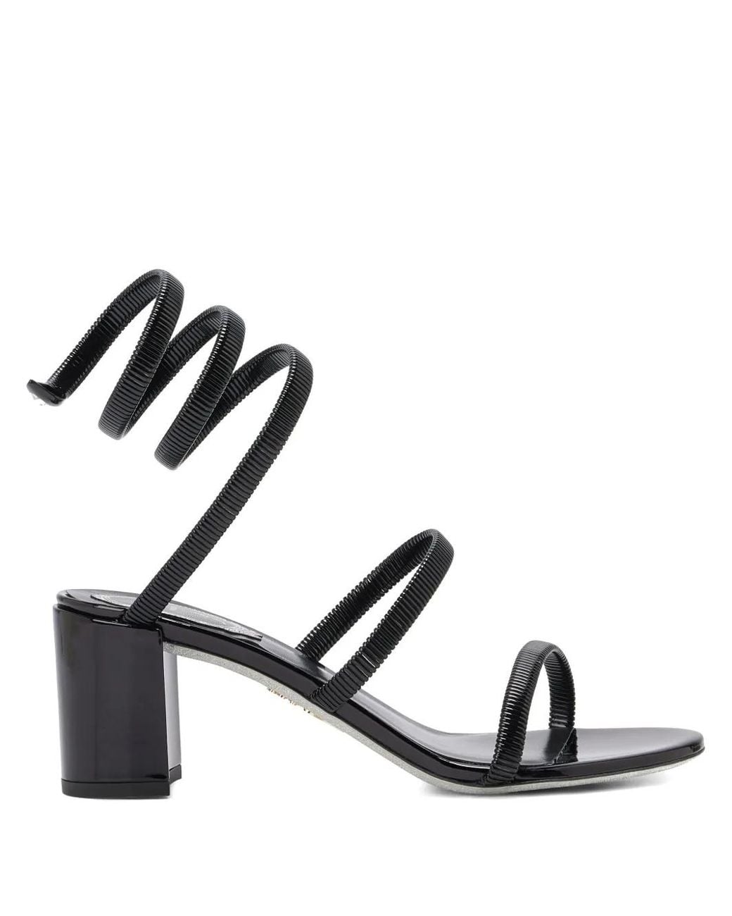Rene Caovilla Black Leather Sandals