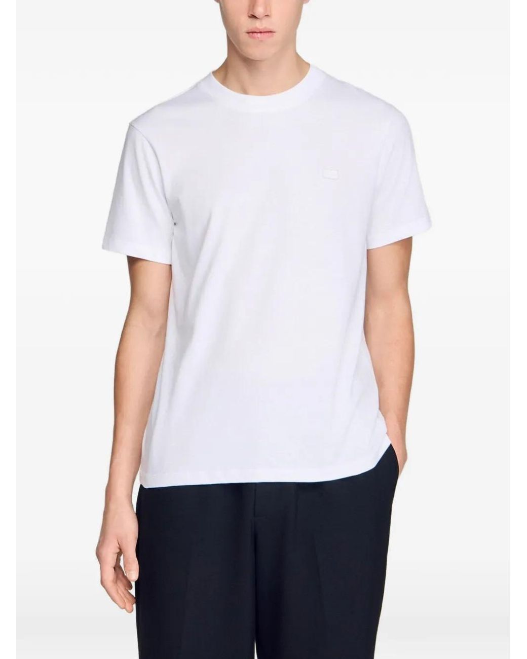 T-Shirt À Patch Logo Sandro pour homme en coloris White