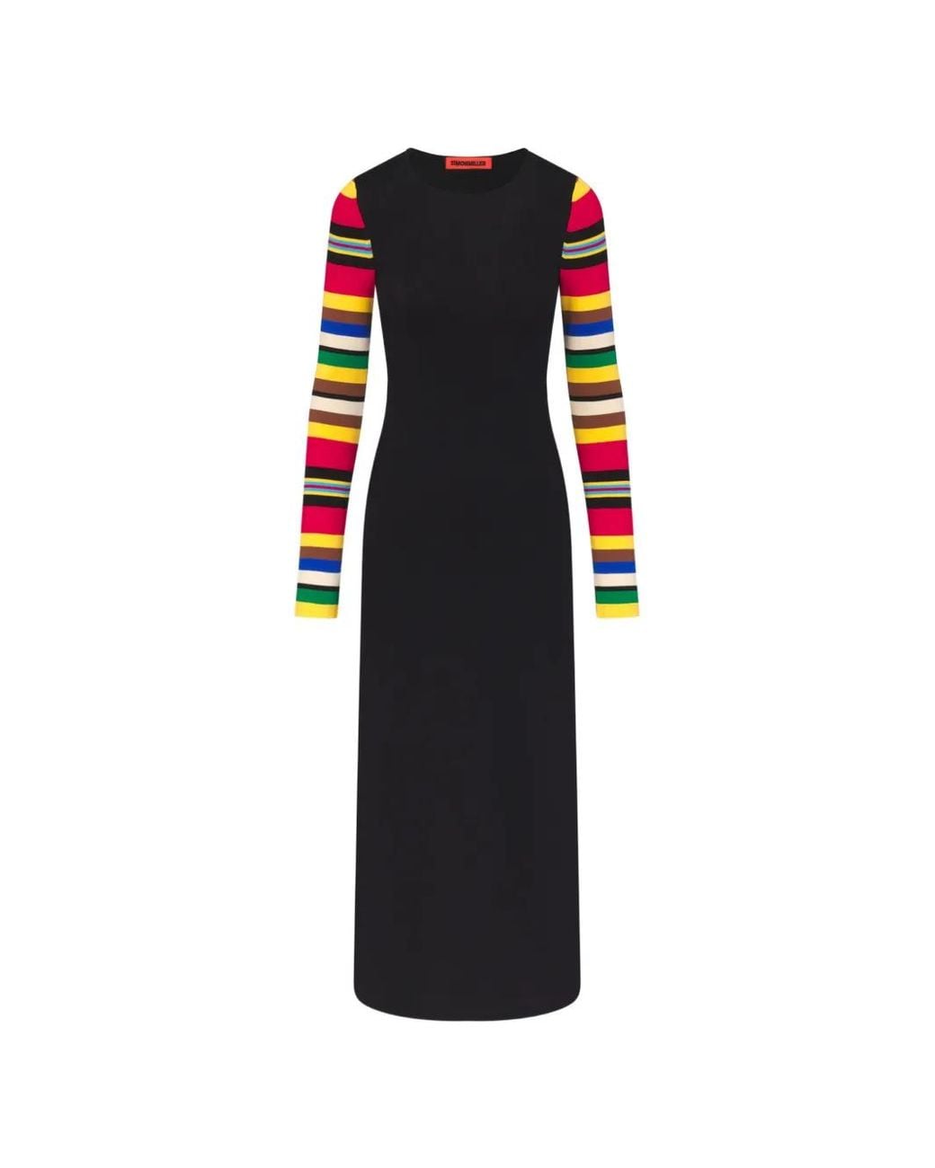 Simon Miller Red Adri Stripe-Sleeve Maxi Dress