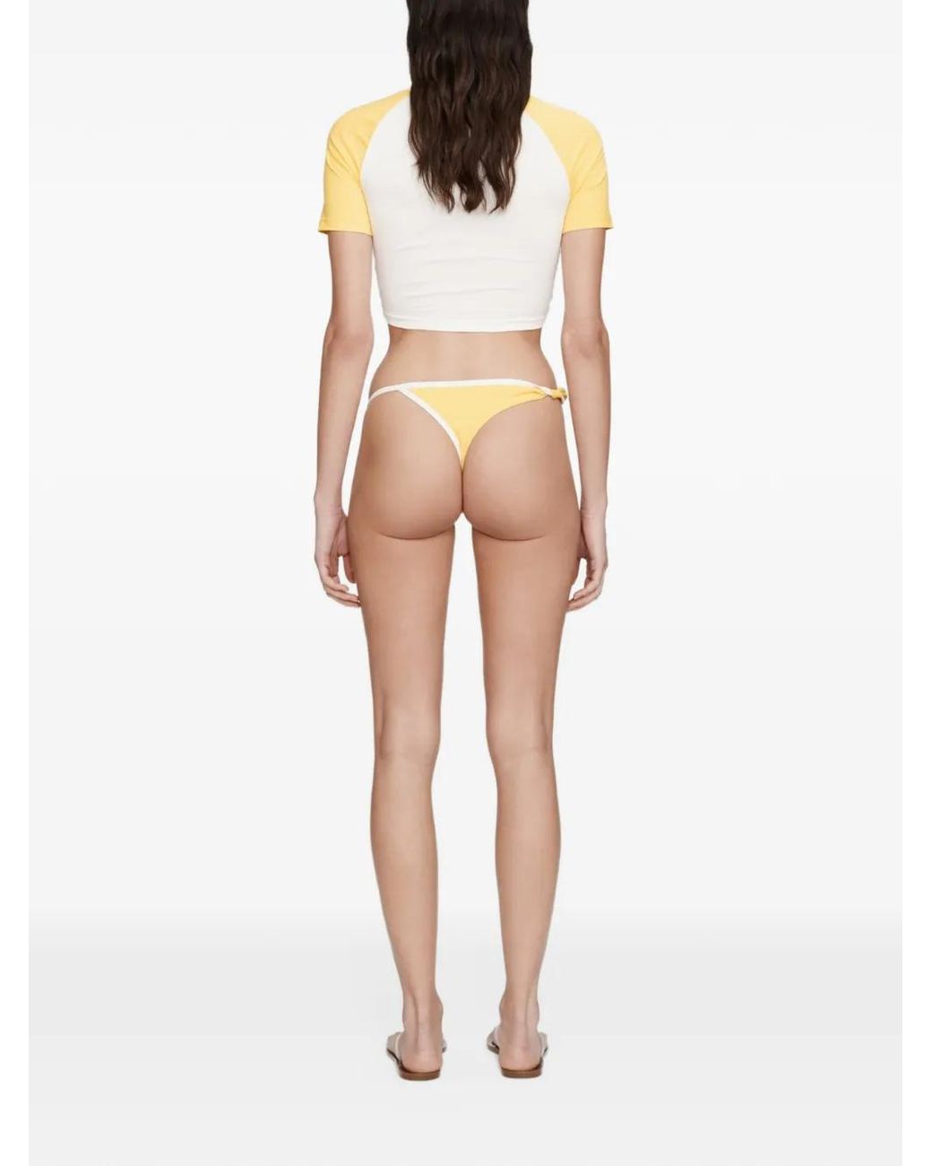 Christopher Esber Yellow Onda Twisted Bikini Bottoms