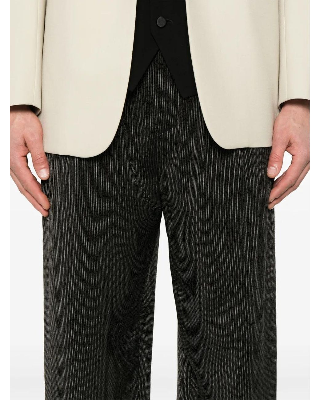 Saint Laurent Black Polka-Dot Trousers for men