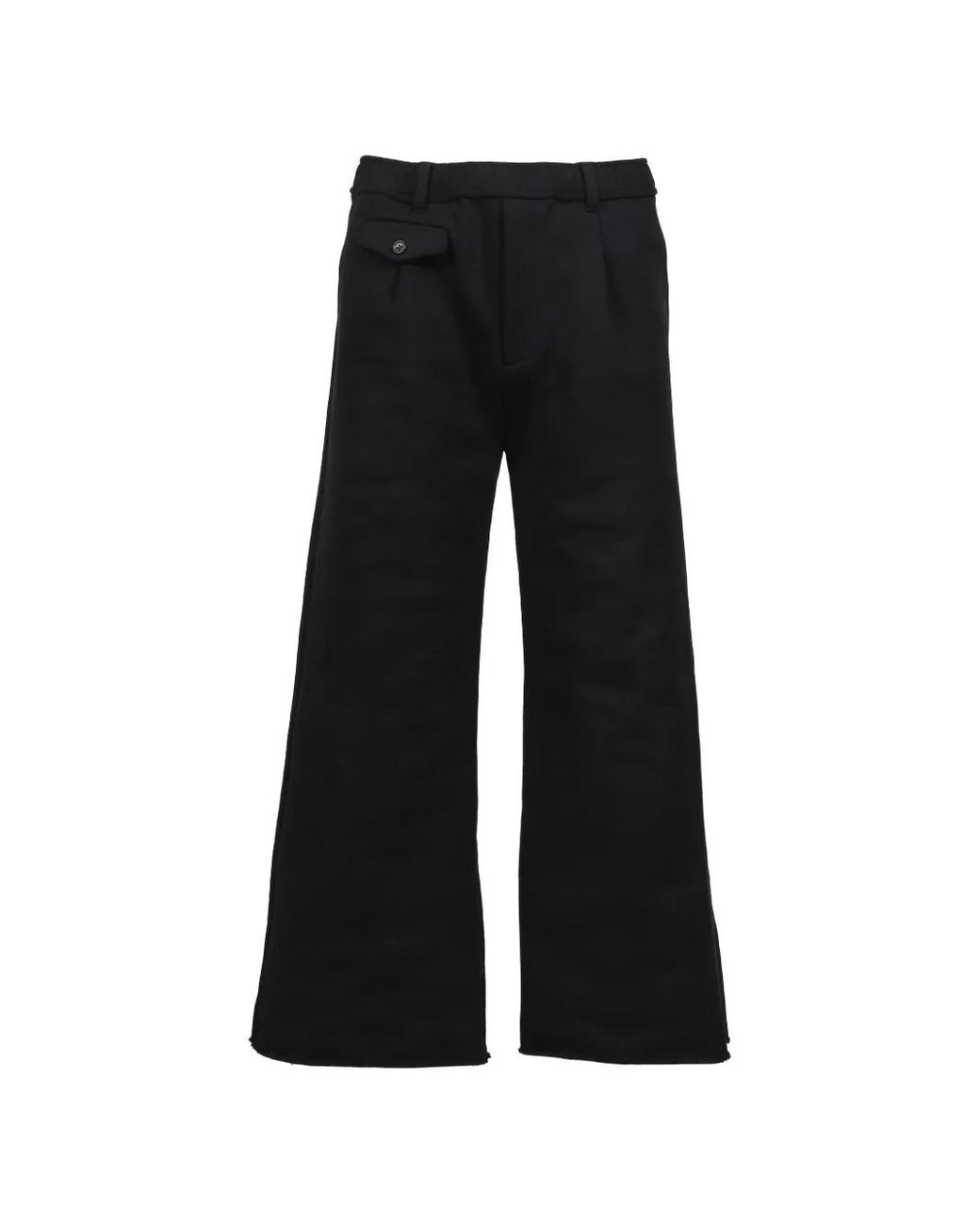 CEDARWOOD Black Cut-Off Bored Track Pants for men
