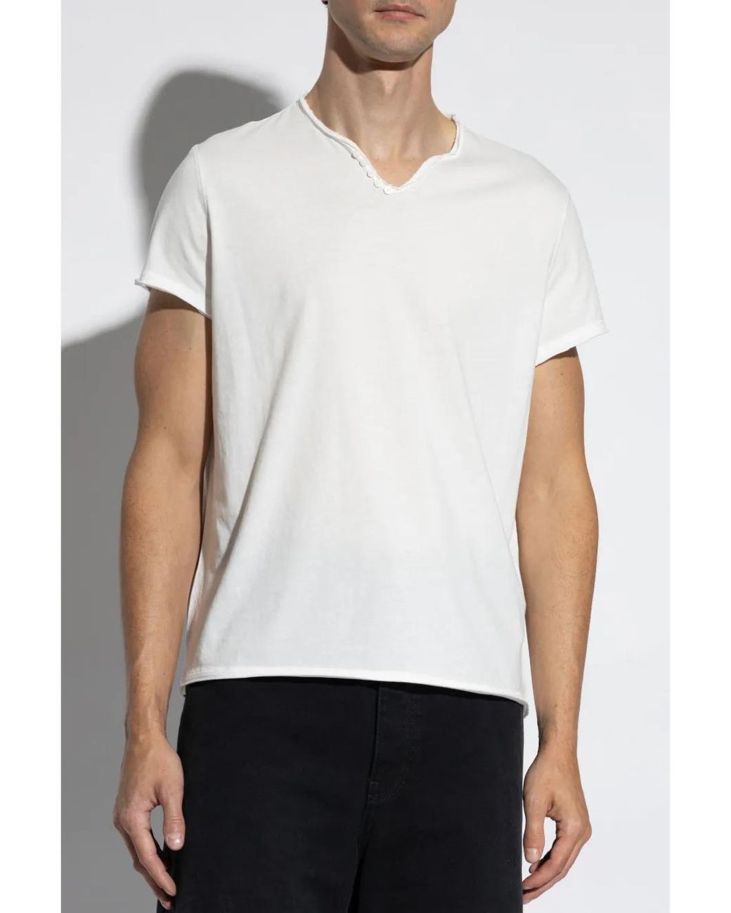 Zadig & Voltaire White Monastir Henley T-Shirt for men