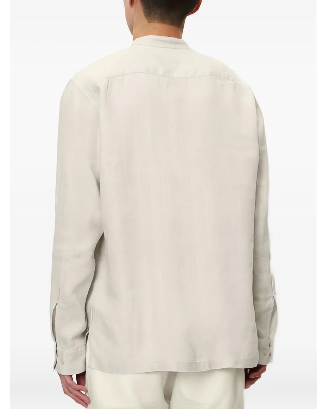 Marc O' Polo White Band Collar Henley Shirt for men