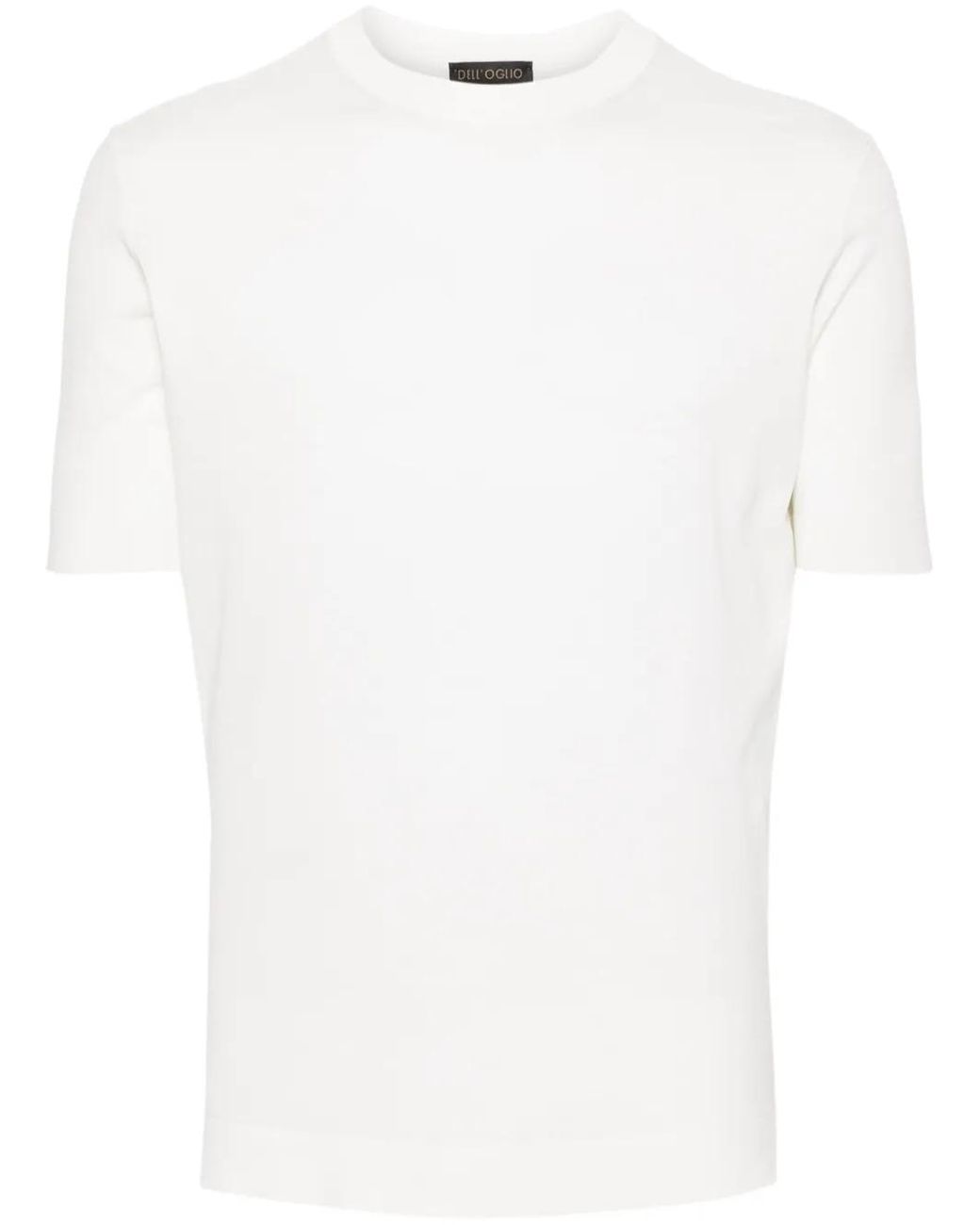 Dell'Oglio White Crew-Neck Cotton T-Shirt for men