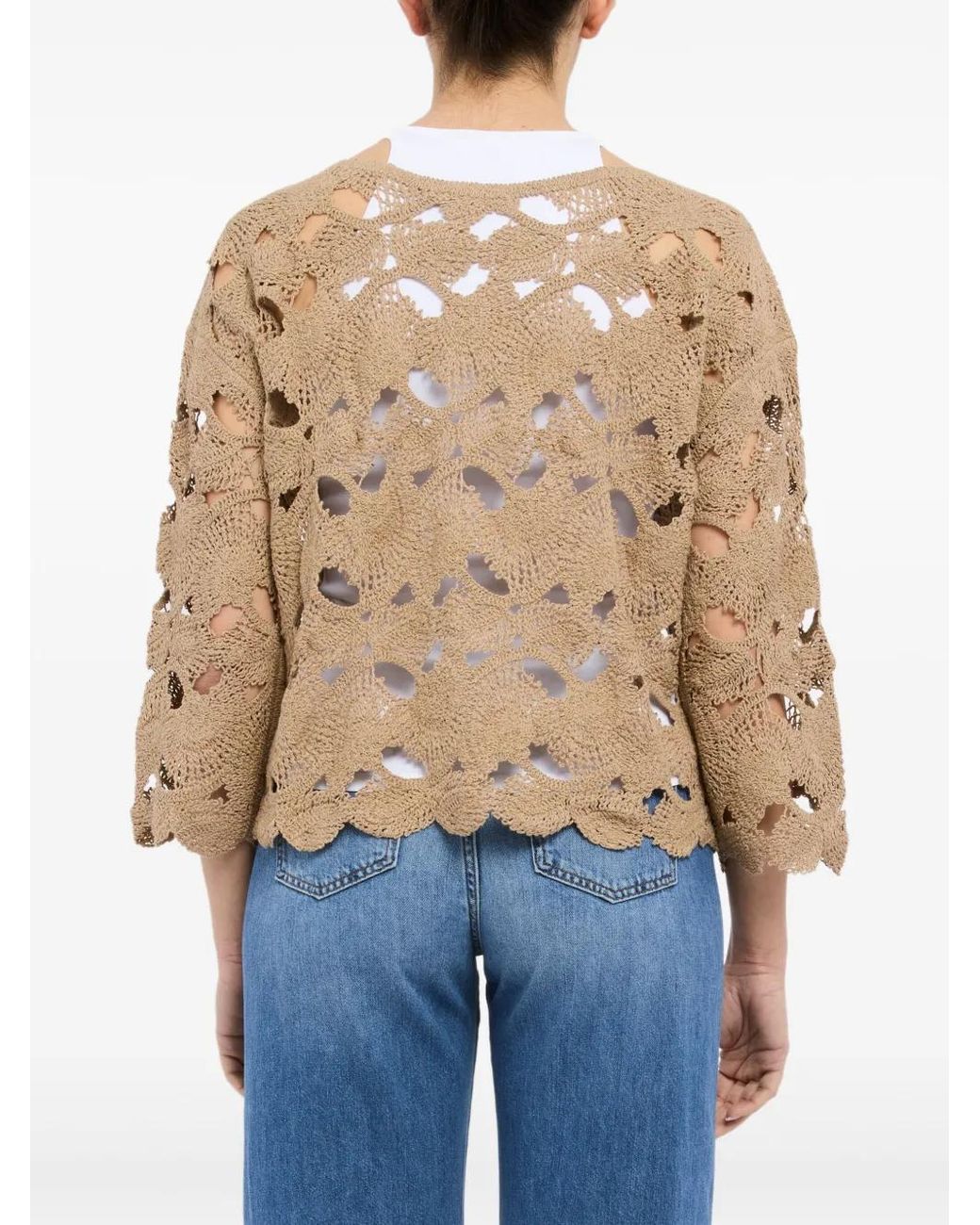 Kangra Natural Crochet-Knit Top
