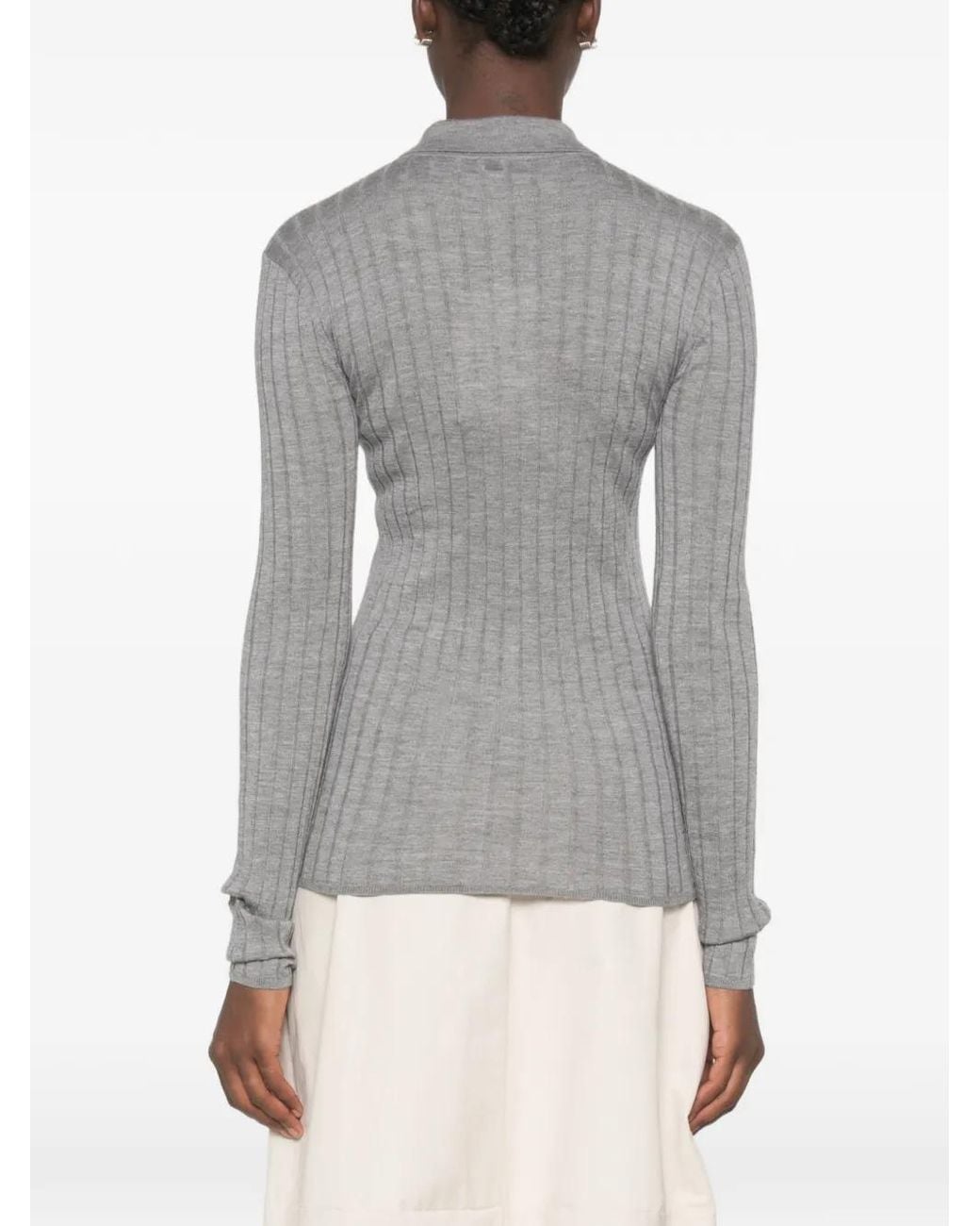 Totême  Gray Slim Ribbed Shirt