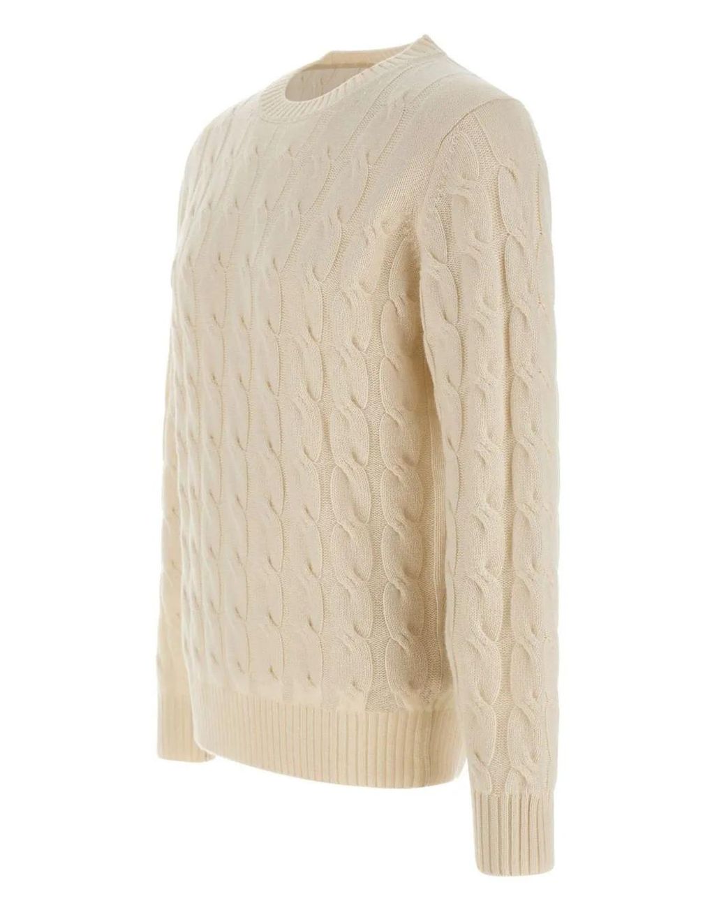 Kangra White Cable-Knit Sweater for men