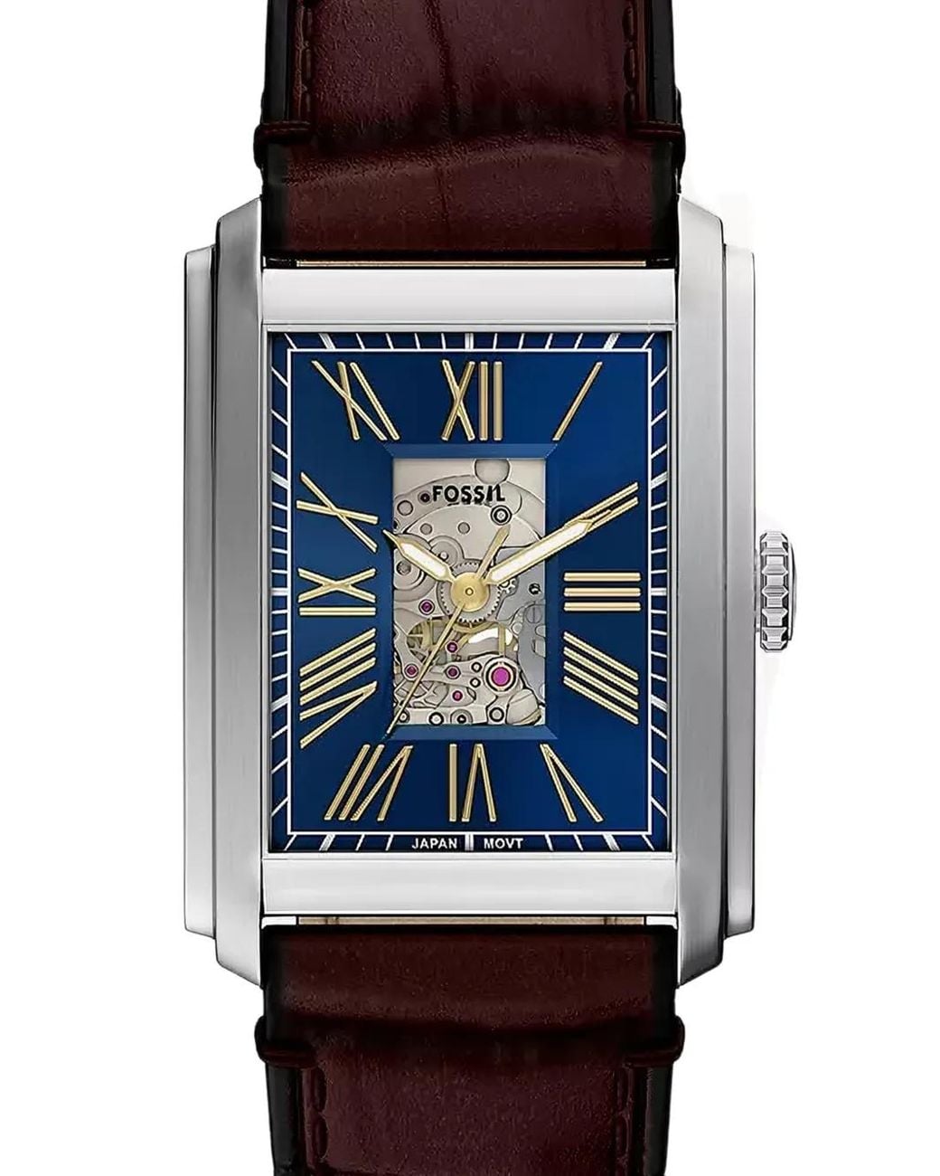 Fossil Blue Carraway Rectangle 30Mm Watch for men