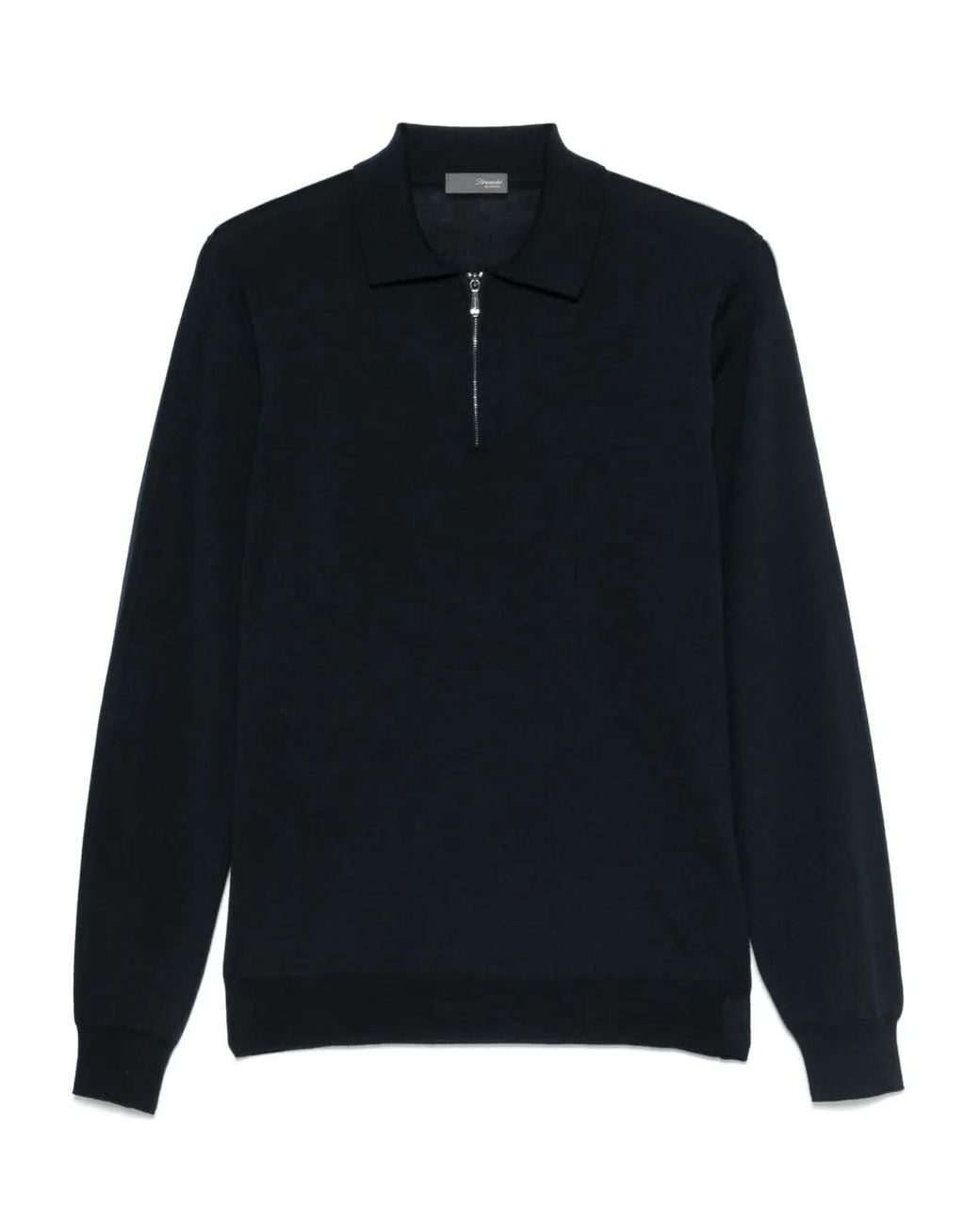 Drumohr Blue Wool Polo Shirt for men