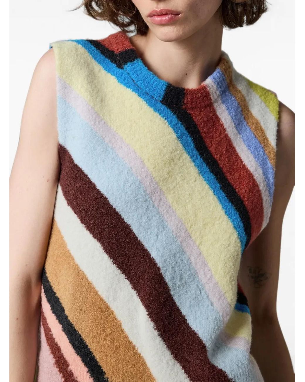 Paul Smith Blue 'Swirl' Knitted Tank Top
